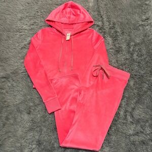 Aerie Hot Pink Track Suit Outfit Set Cropped Jacket Track Pants Women's Small
